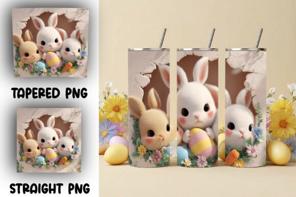 Adorable Easter Bunny Trio Tumbler Wrap – A Perfect Springtime Design for Sublimation Printing