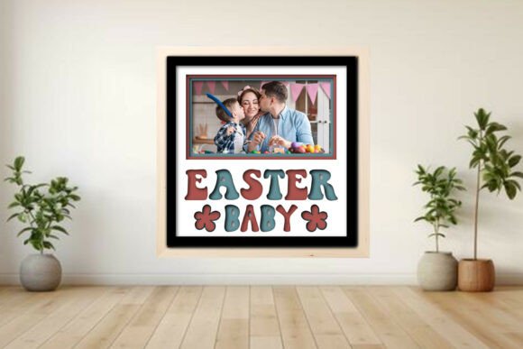Easter Baby Photo Frame Shadow