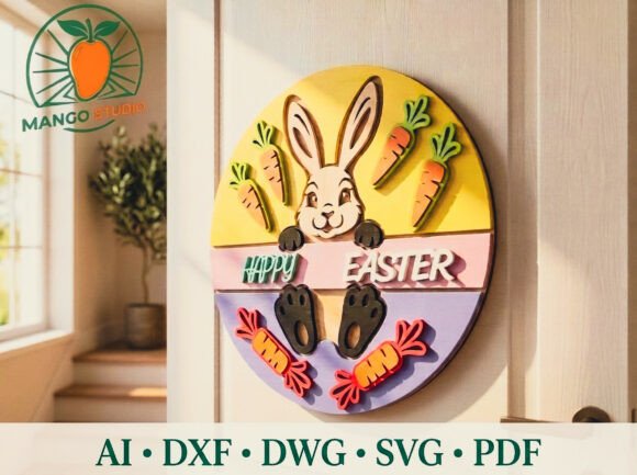 Easter Bunny Peeking Door Hanger Layered: A Creative Way to Celebrate Easter