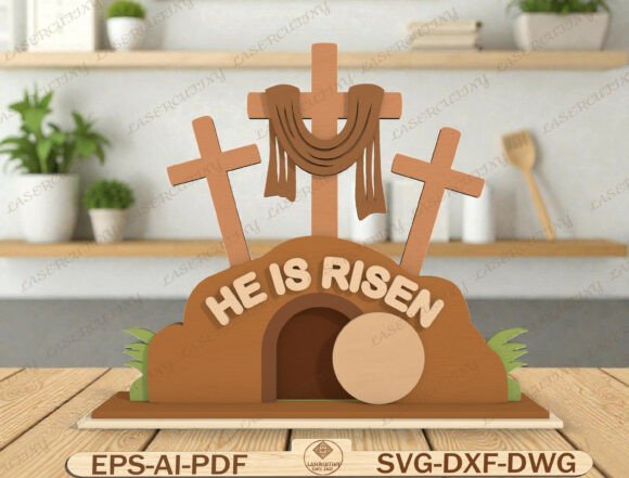 Easter Cross with Empty Tomb Laser Cut: A Symbol of Faith and Craftsmanship
