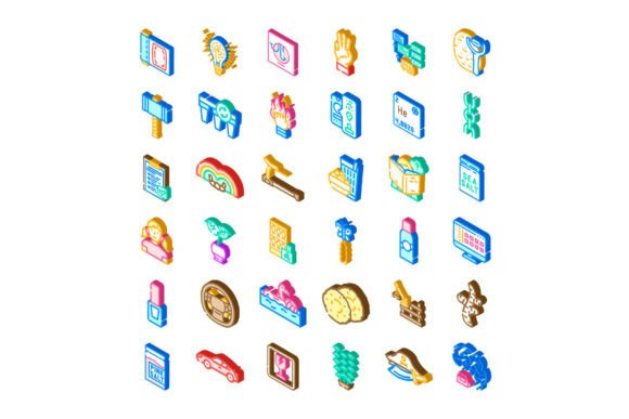 Enhancing Digital Design with a Set of Diverse Isometric Icons