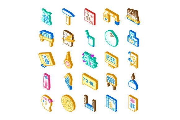 Isometric Collection of Diverse Web Icons: A Visual Tool for Modern Design