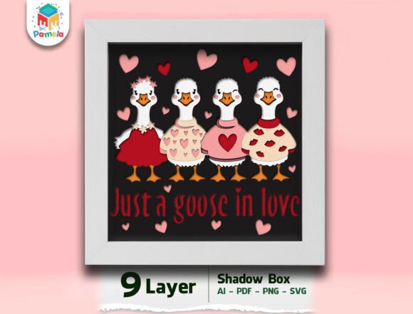 Just a Goose in Love Shadow Box SVG: A Playful, Layered Craft for Valentine’s Day and Beyond