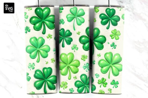 Lucky Shamrock Tumbler Wrap PNG Design