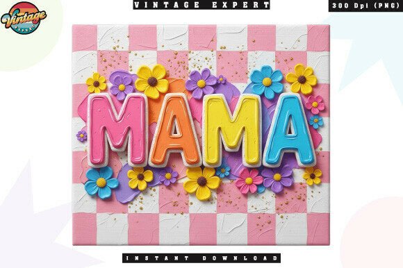 Mama Cute Aesthetic Checkerboard PNG: A Versatile Design Asset for Creative and Commercial Use