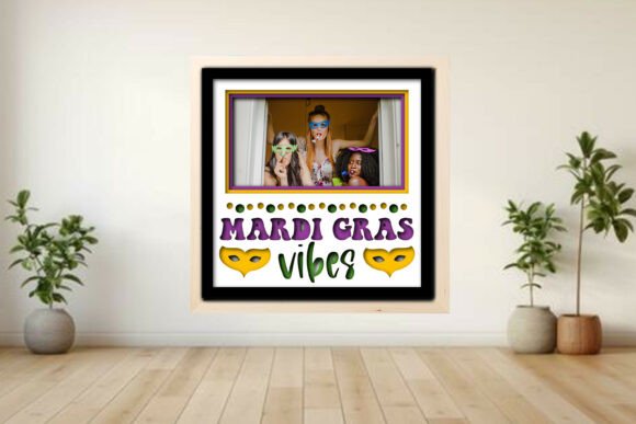 Mardi Gras Photo Frame Shadow: A Creative 3D Shadow Box for Memory Display