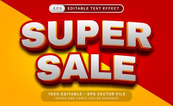 Super Sale Editable Text Effect: Elevate Your Design Projects with Adobe Illustrator 3D Typography