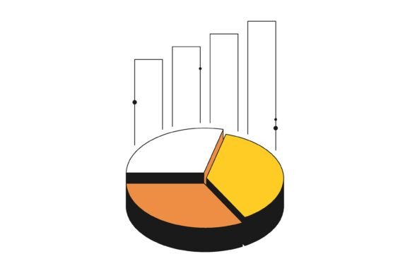 Understanding the Power of Isometric Pie Charts with Rising Profit Graphs
