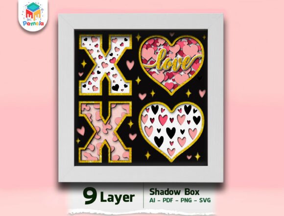 XOXO Love Shadow Box SVG: Craft a Romantic Valentine's Masterpiece